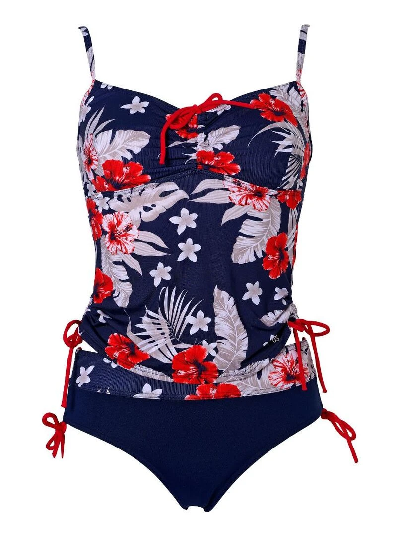 Ensemble maillot de bain tankini réglable California   Bleu