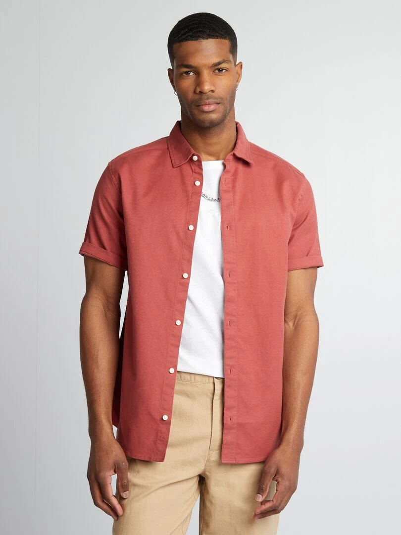 Chemise épaisse à manches courtes Brique