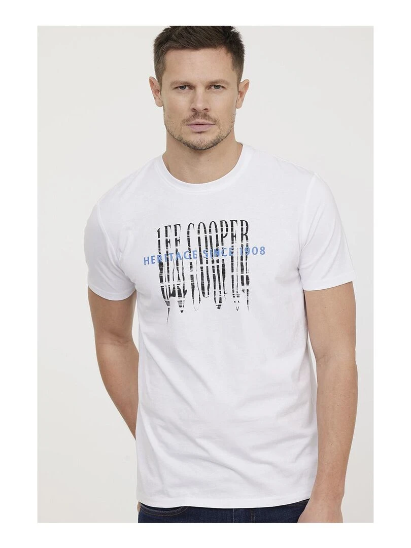 Lee Cooper T shirt manches courtes coton regular AVALO Blanc