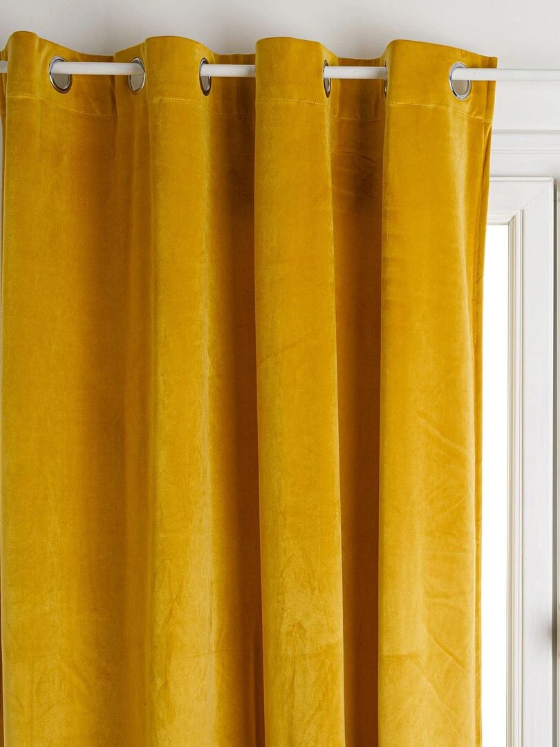 Rideau en velours occultant   Jaune