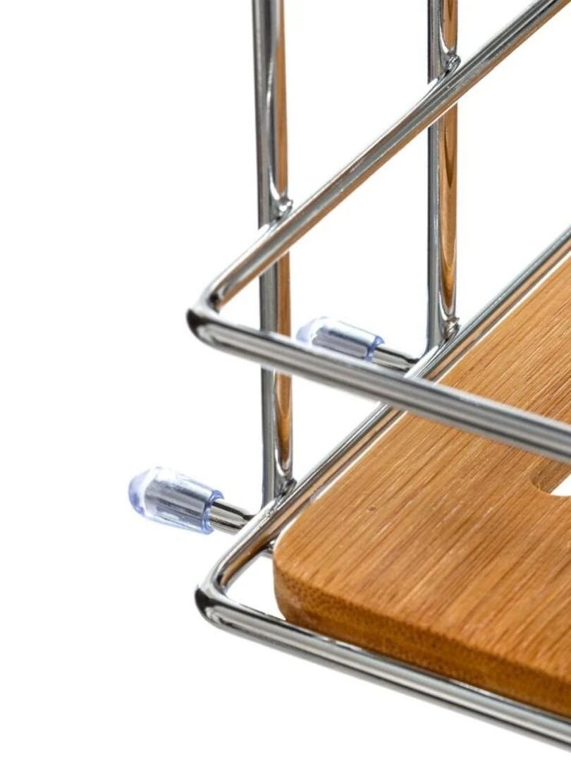 Étagère 2 niveaux Venterra bambou avec ventouse Beige