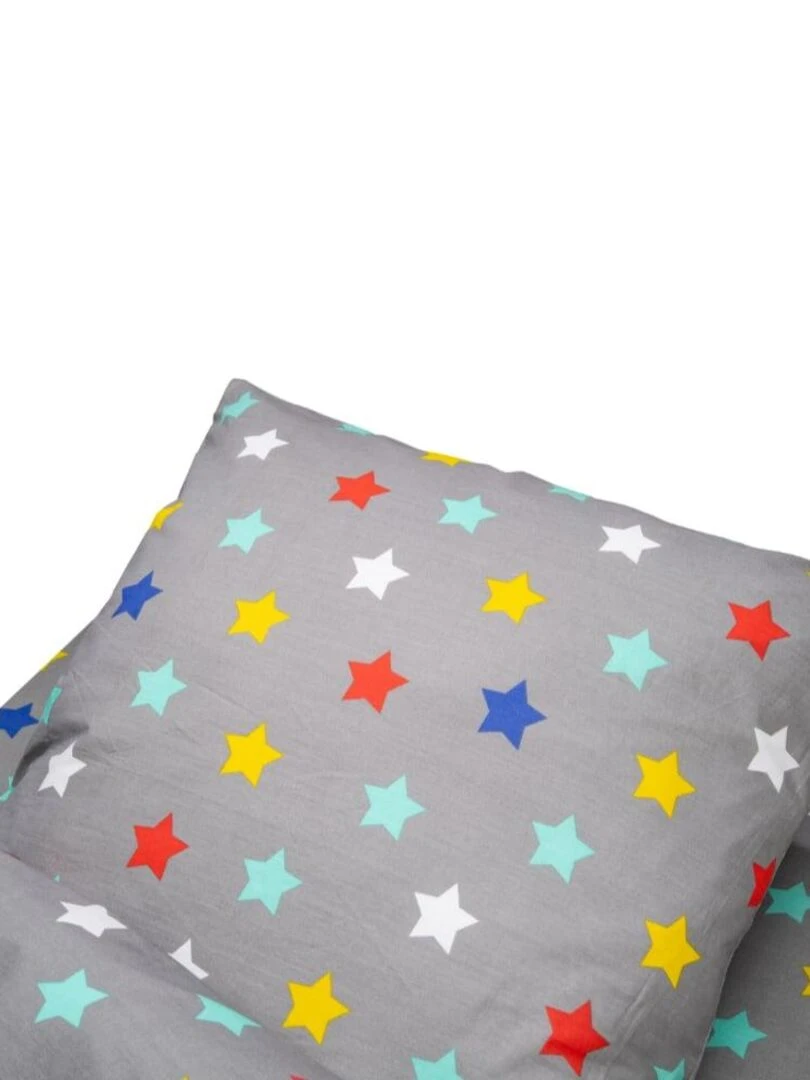 Bleu Câlin   Caradou® Stars Sans Couette 90x190cm Parure Enfant Étoiles   Gris