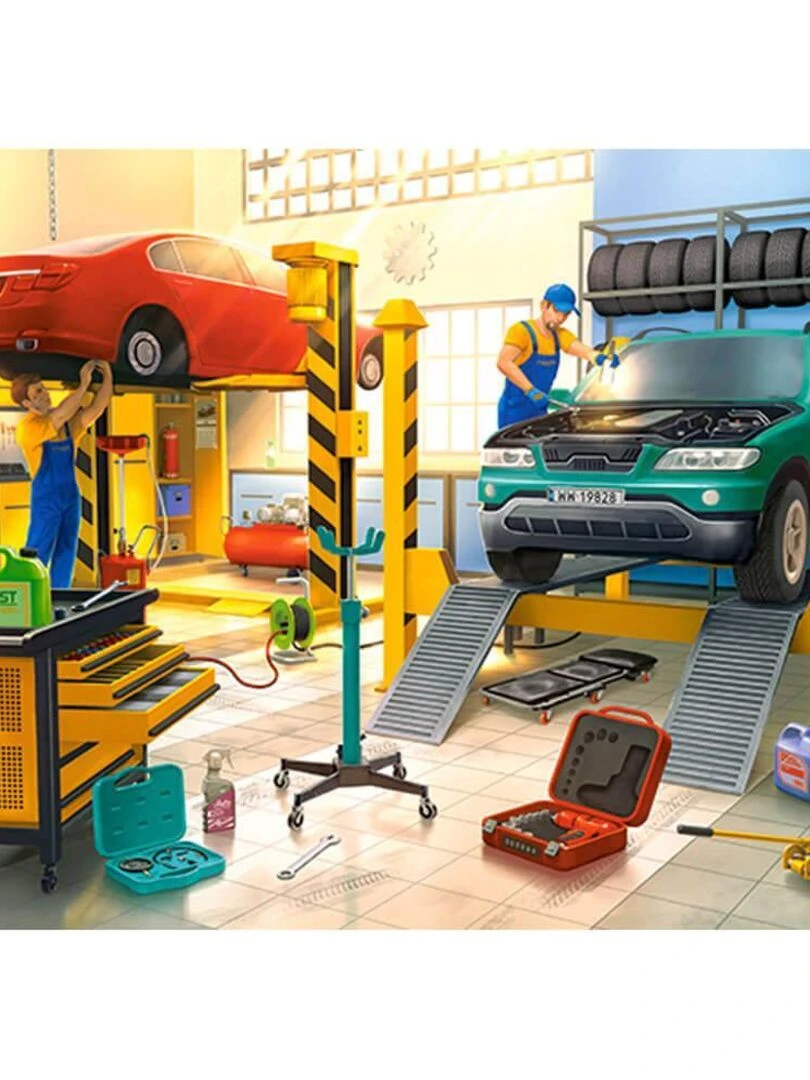 Puzzle 100 pièces : Atelier de voitures N/A