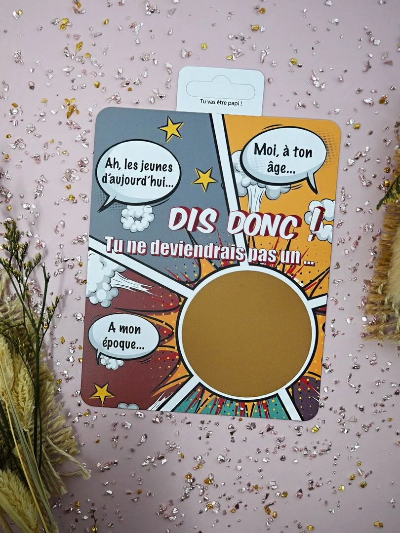 Carte à gratter Tu vas être papi Blanc