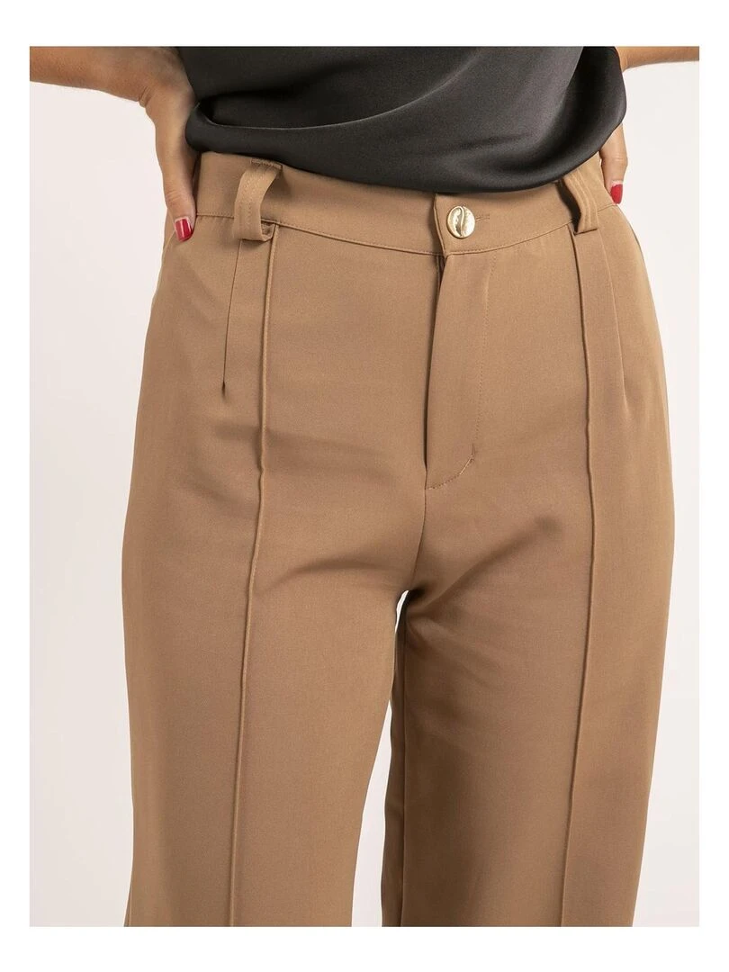 Pantalon coupe droite ELSY   Marron caramel