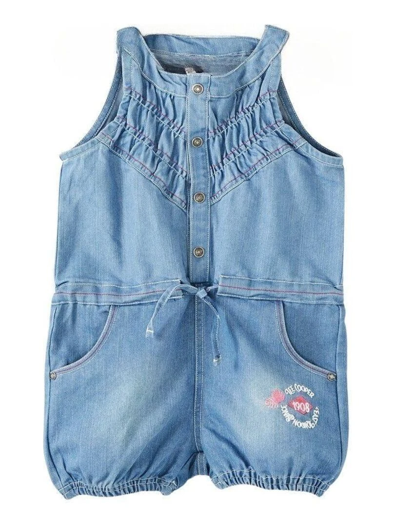 Lee Cooper Combishort fille imprimé logo en coton Bleu