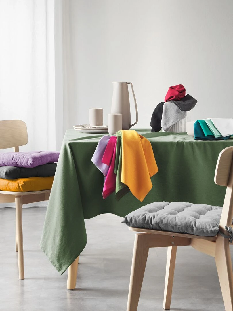 Nappe rectangle coton recycle 140 x 240 cm Grand mistral moutarde Jaune