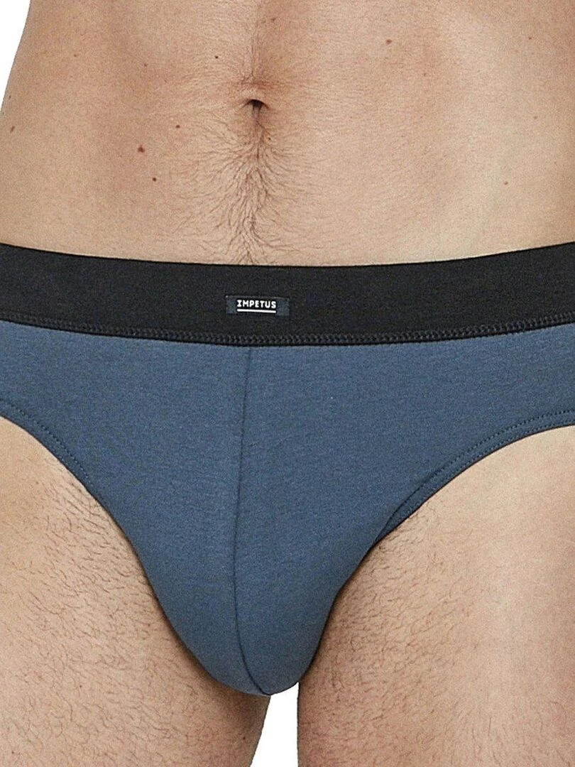 Slip en coton ceinture tubulaire sans coutures Bleu