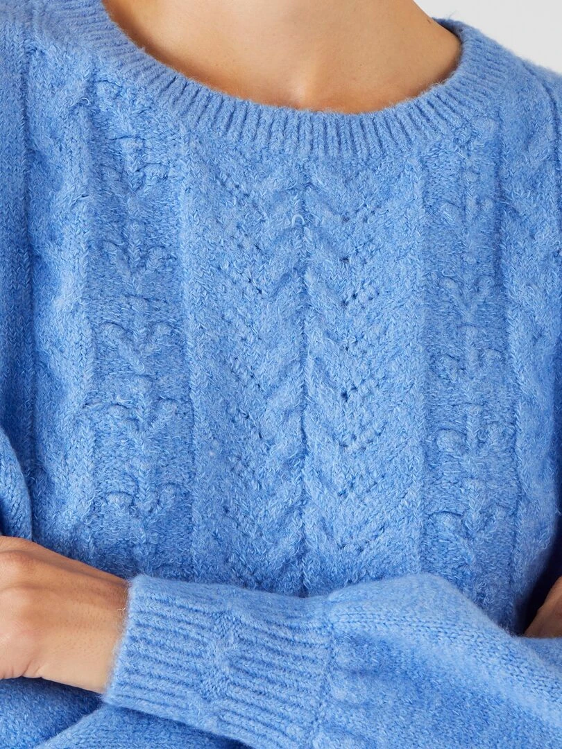 Pull jeu de maille fantaisie Thermolactyl Damart Bleu