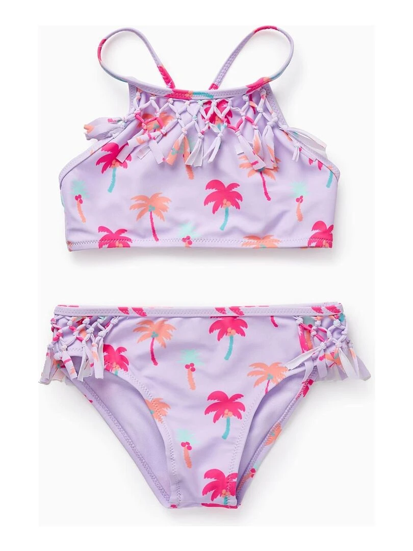Maillot de bain pour fille 'Palmiers' Mauve