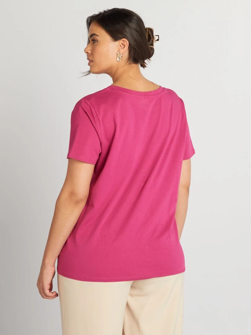 Tee shirt en coton avec imprimé   Rose