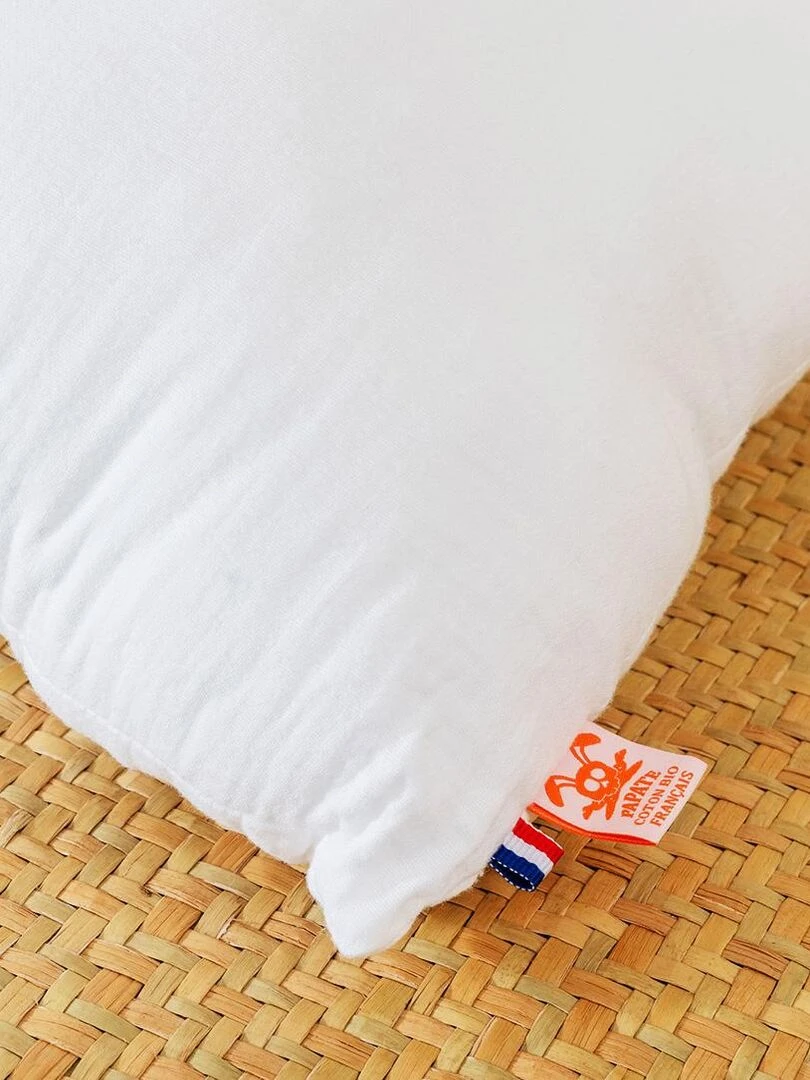 Coussin Rectangle En Coton Bio Blanc   Blanc
