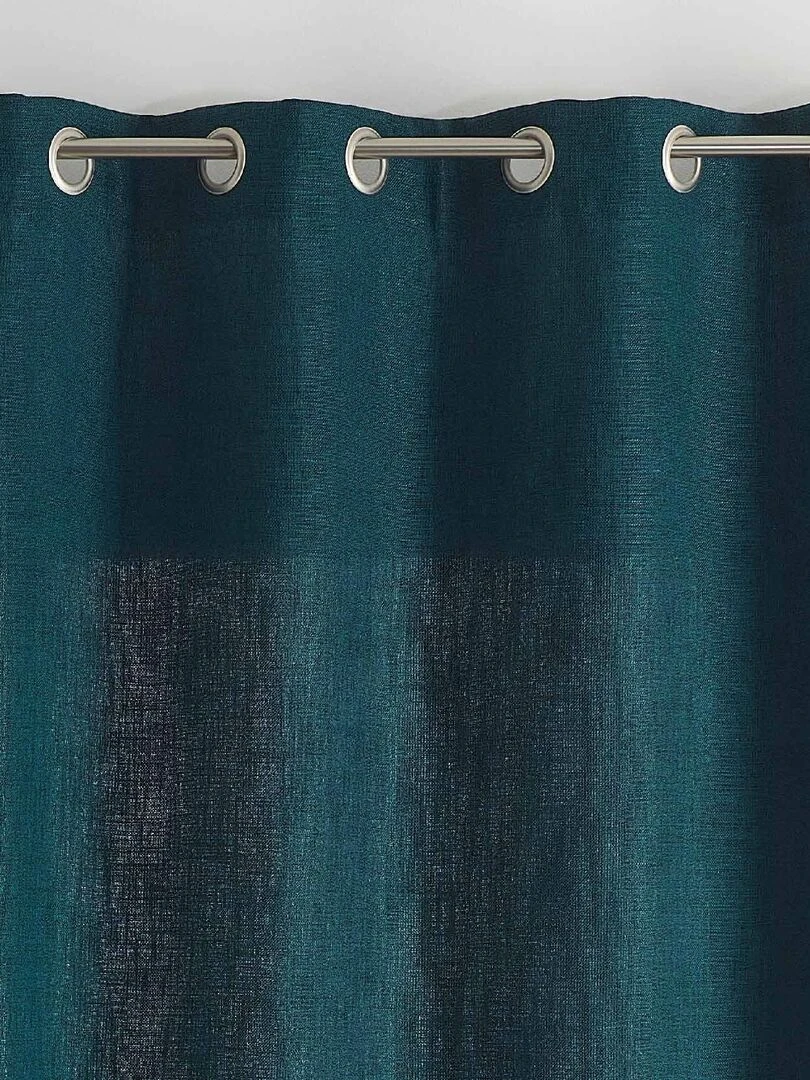 Rideau tamisant Effet tissé Bleu canard