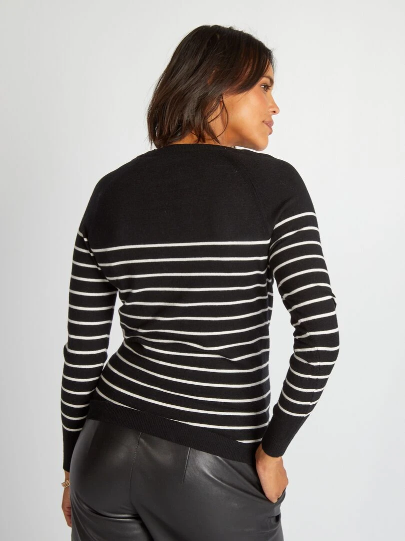 Pull marinière grossesse et allaitement   Noir