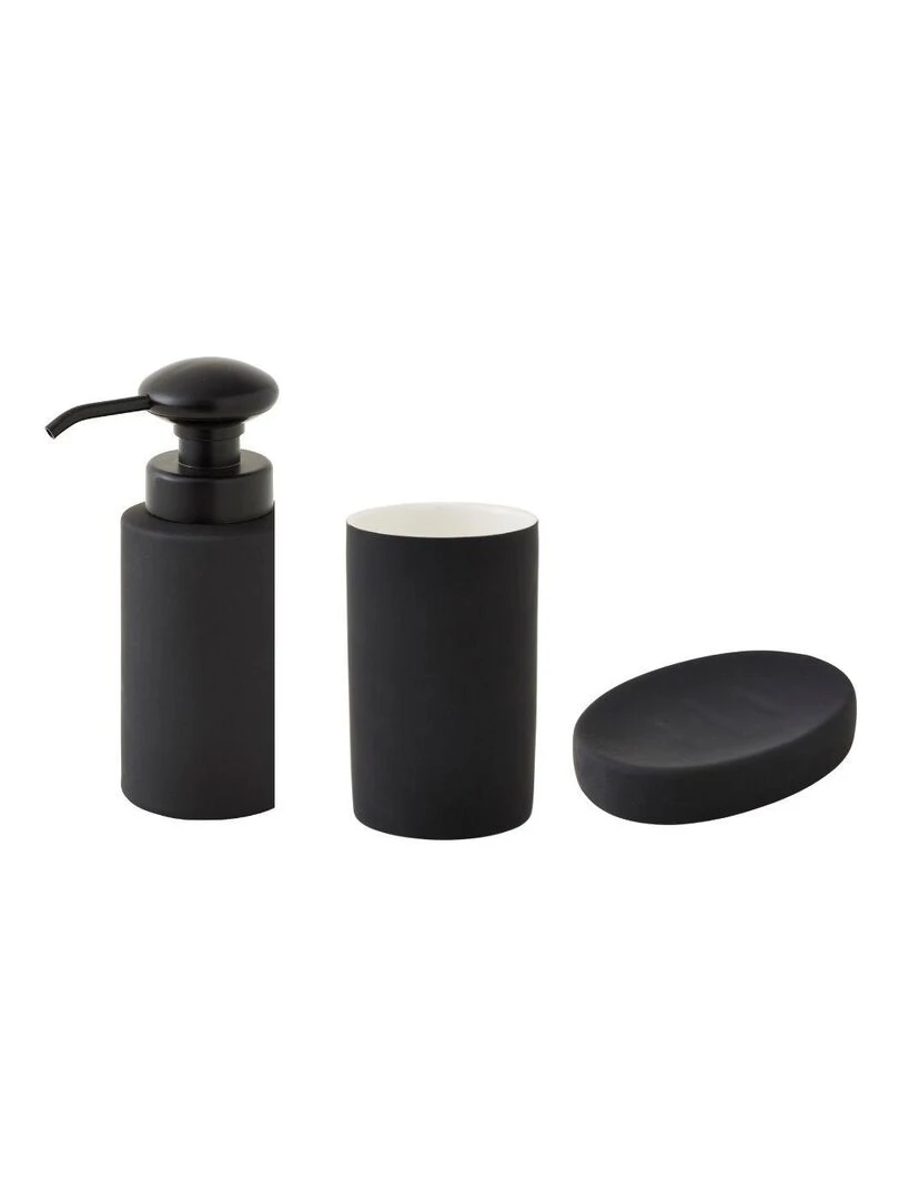 Guy Levasseur   Set de salle de bain  en céramique noir   Noir