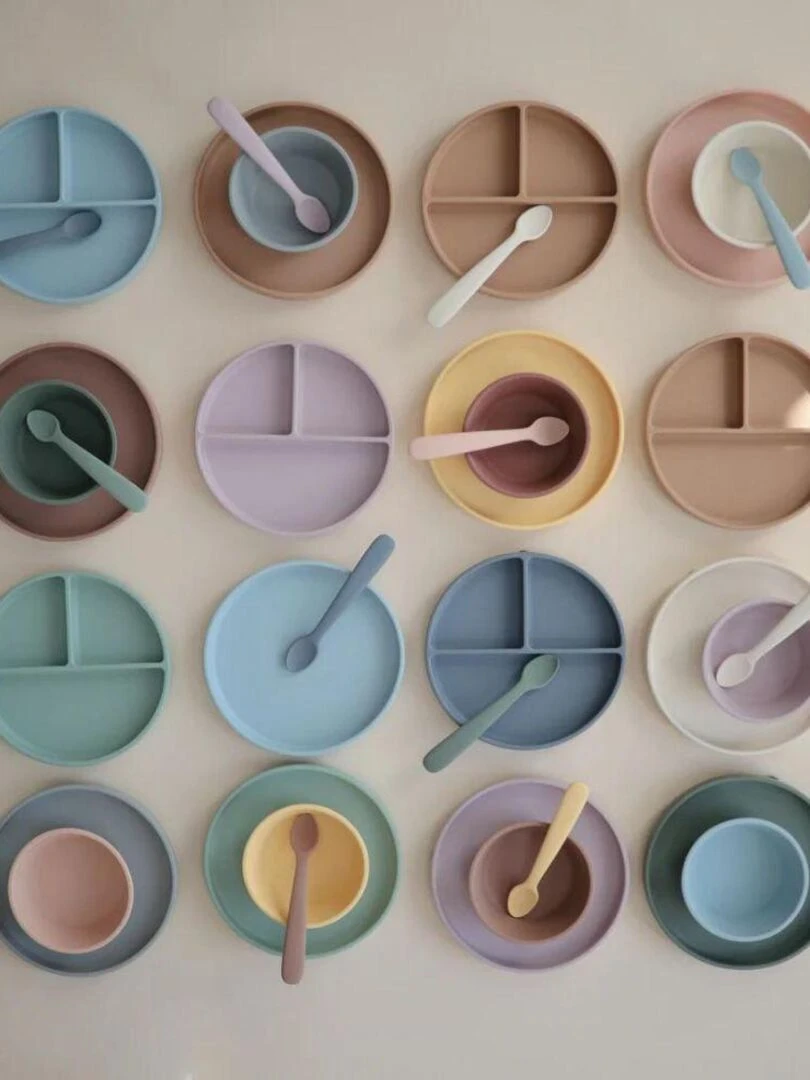 Assiette à compartiments en silicone avec ventouse Tradewinds   Bleu