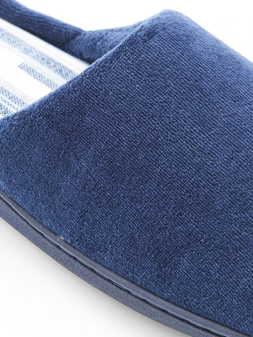 Mules en velours   Damart   Bleu méditerranée