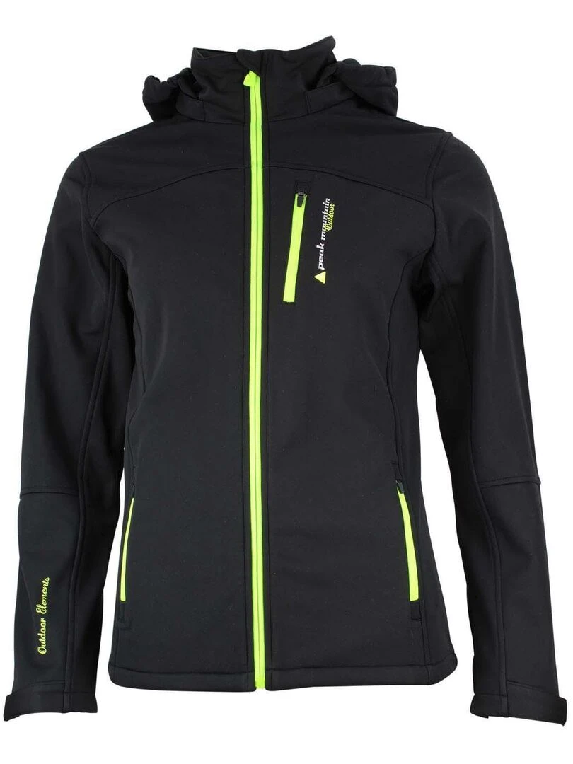 Blouson softshell fille GANNE PEAK MOUNTAIN Noir Jaune