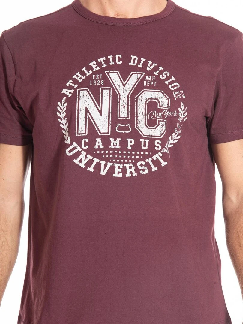 T shirt style College imprimé WESTON 'Rica Lewis'   Bordeaux