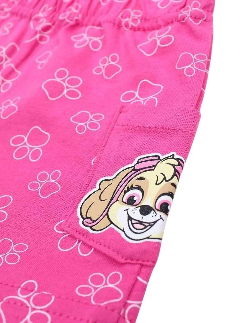 Paw Patrol   Ensemble T shirt short bébé fille Imprimé La Pat' Patrouille   Rose