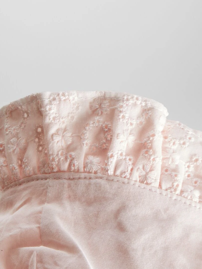 Bob en broderies anglaises   Rose