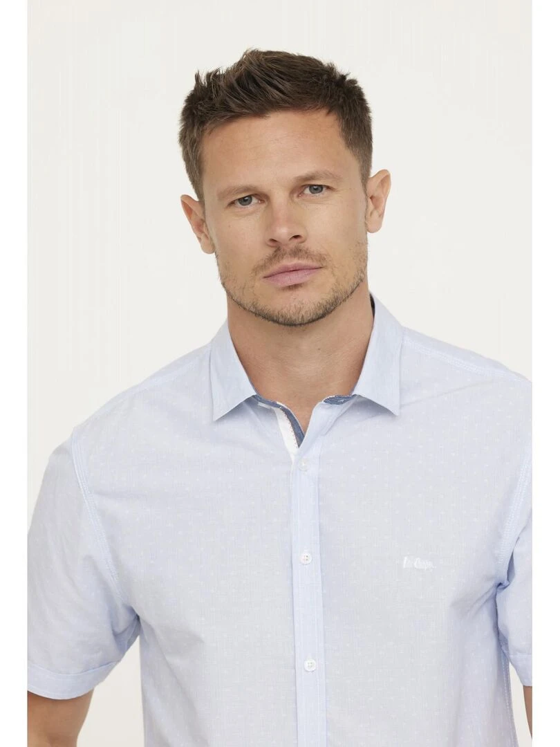 Lee Cooper   Chemise manches courtes coton regular DINAMO   Bleu gris