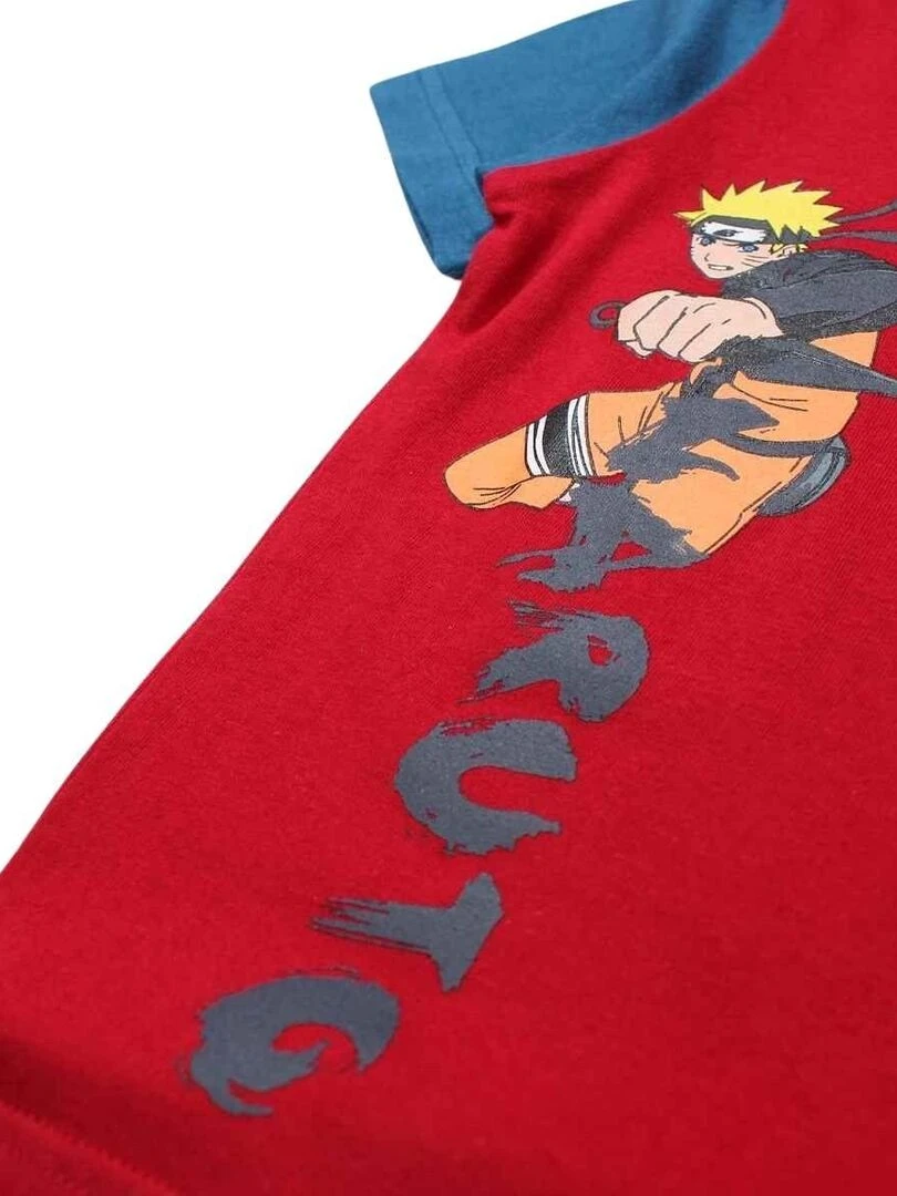 Disney   T shirt garçon imprimé Naruto en coton   Rouge