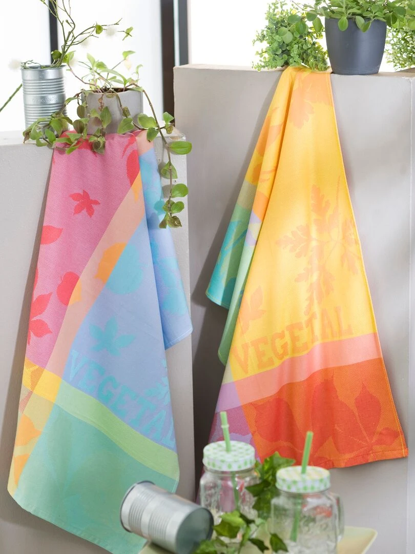 LOT 2 TORCHONS ELDORADO MULTICOLORE Multicolore