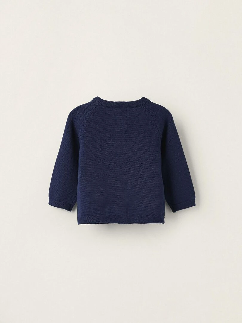 Gilet en Maille à Manches Longues pour Nouveau Né ATLANTIC COMPANY Bleu foncé