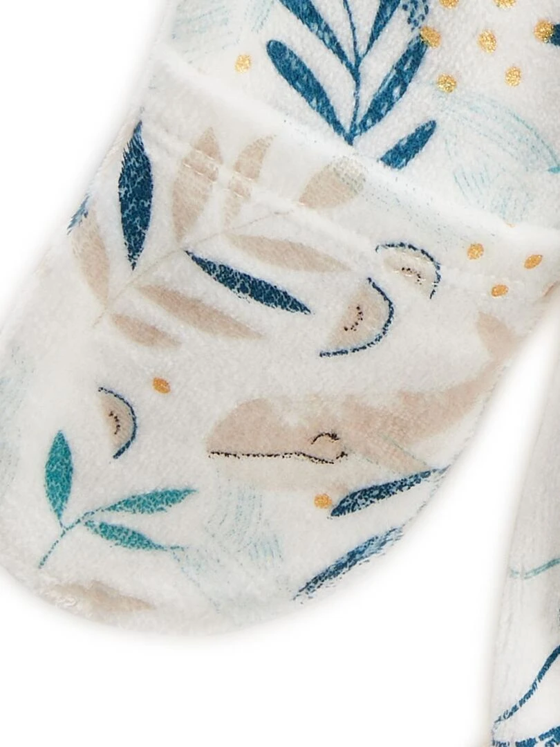 Pyjama bébé en velours ouverture zippée Iskia   Ecru