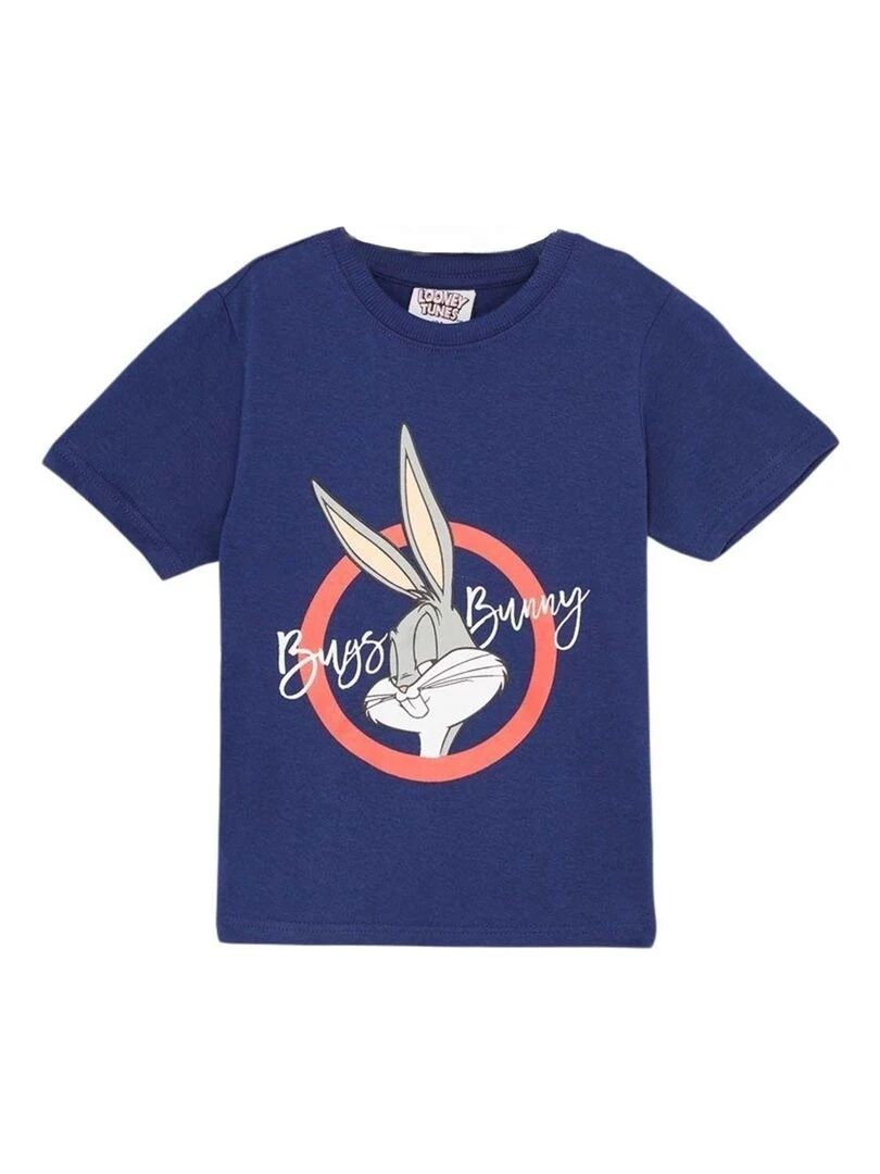 Looney Tunes T shirt garçon imprimé Bugs Bunny en coton Bleu marine