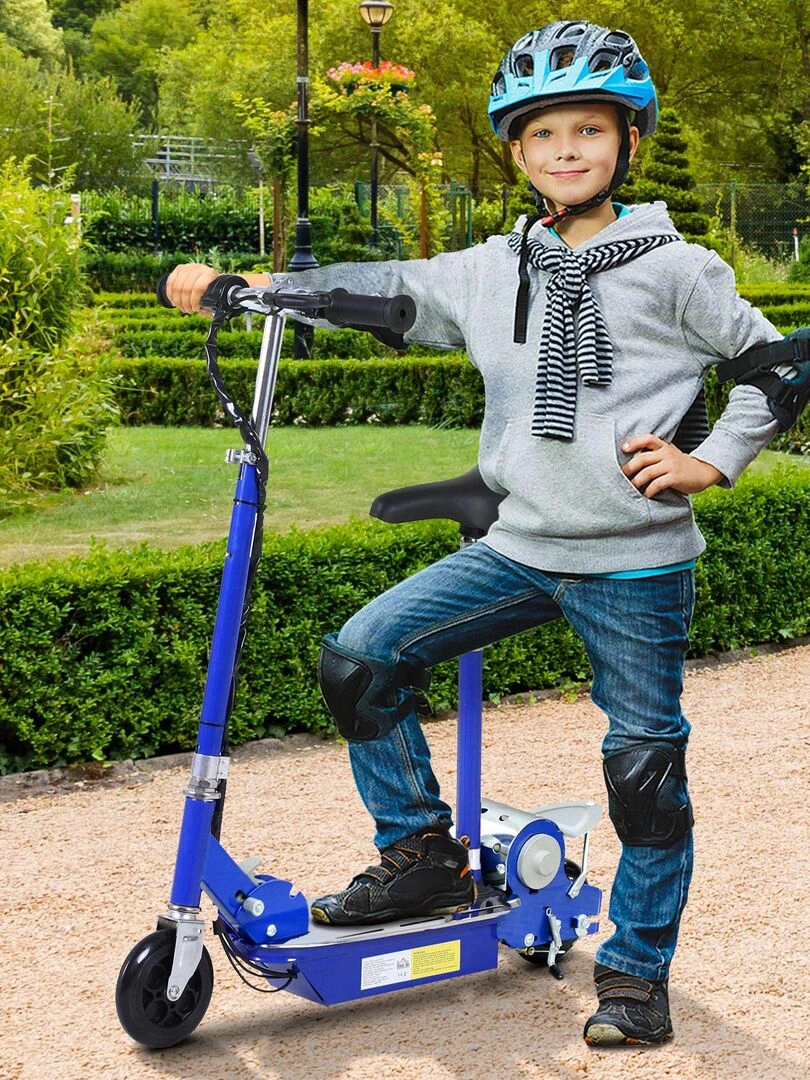 Trottinette électrique 120 W avec selle   Bleu