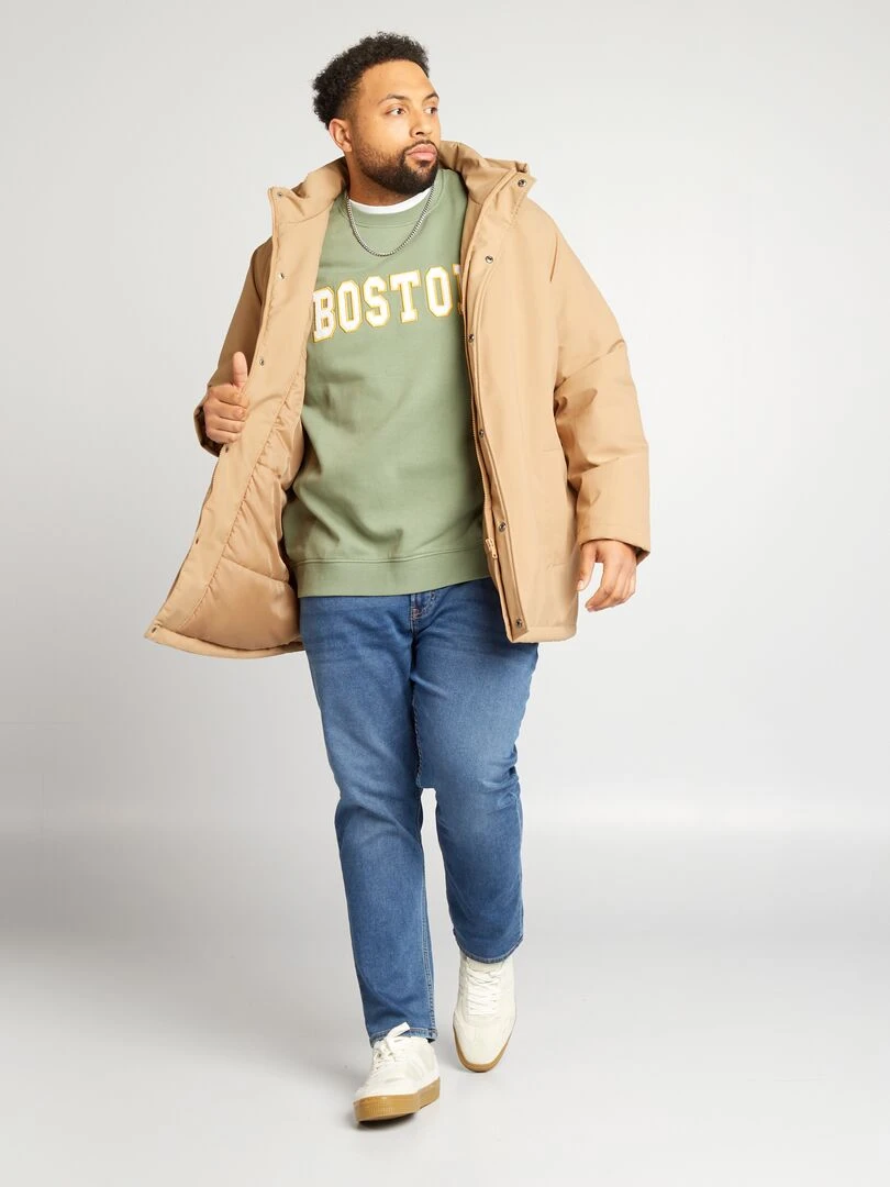 Sweat molletonné style américain Vert