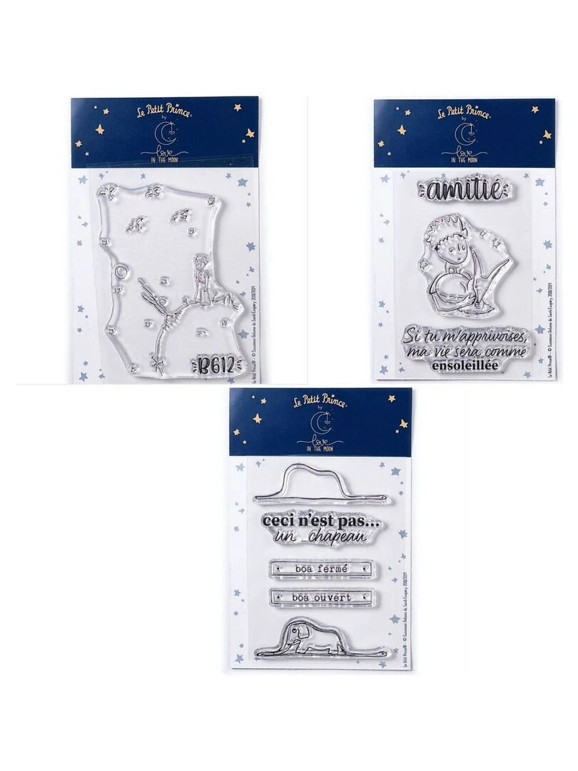 9 Tampons transparents Le Petit Prince et Astéroïd + Renard + Boa Eléphant N/A
