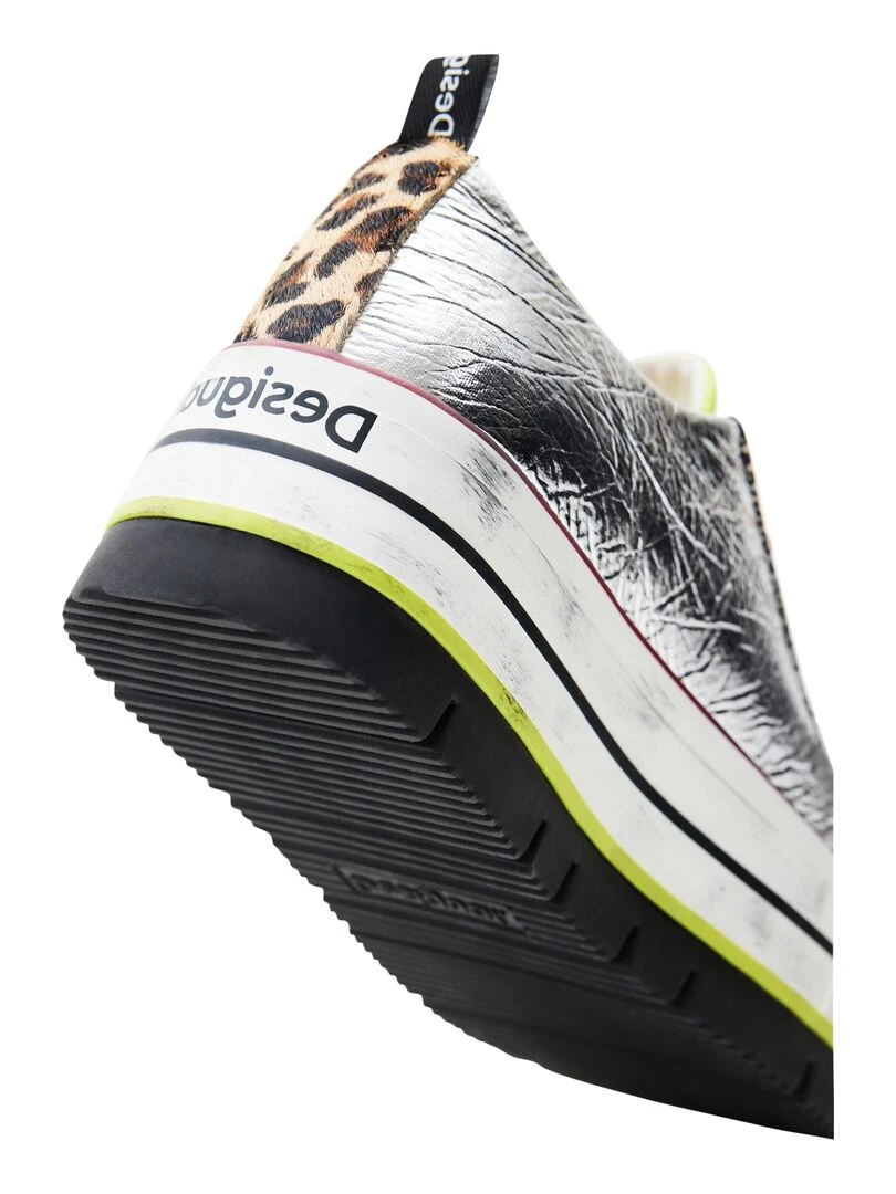 Basket à Lacets Desigual Boot A Patch Silver   Gris