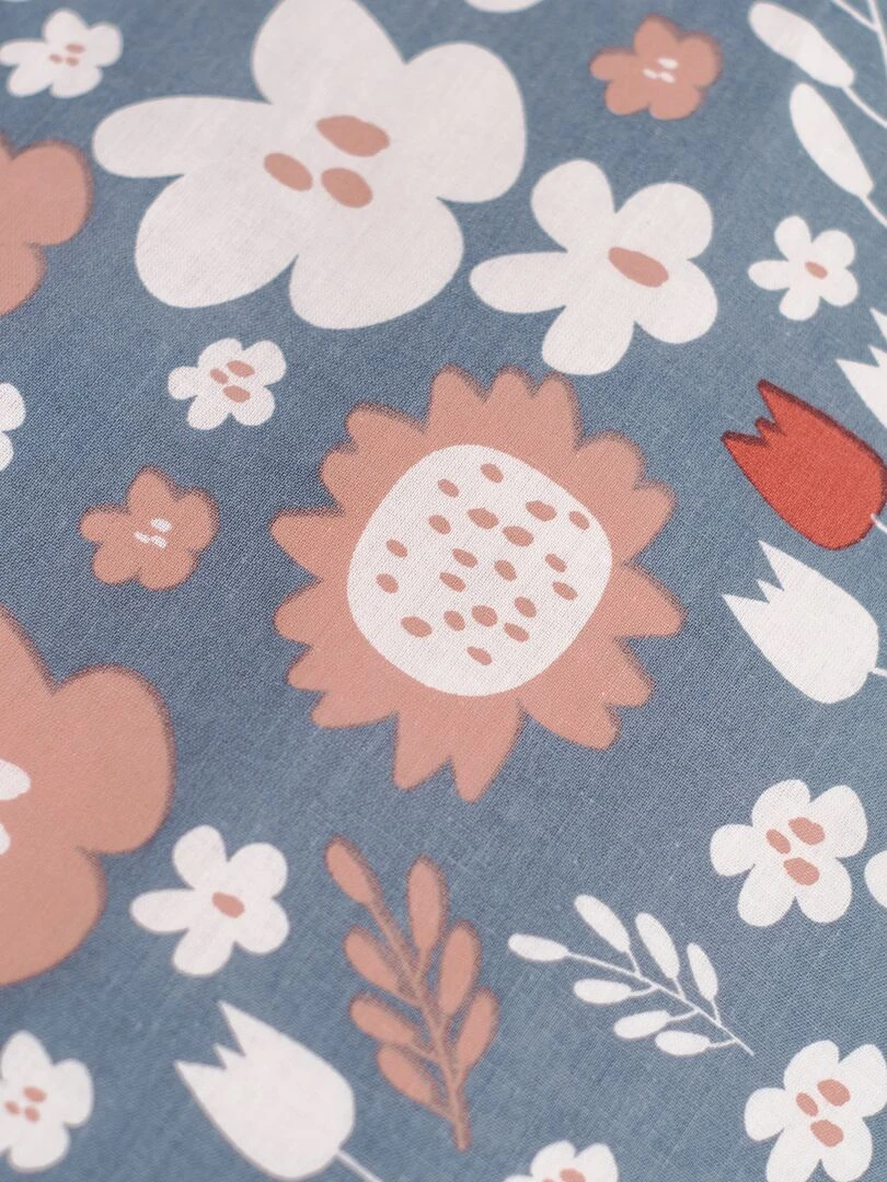 Parure de lit 'fleurie'   2 personnes   Gris