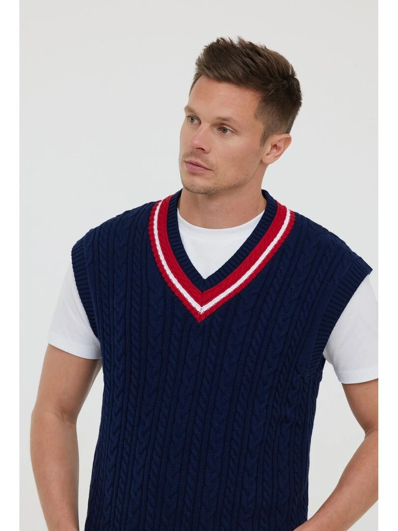 Lee Cooper   Pull sans manches coton regular CILKA SM   Bleu marine