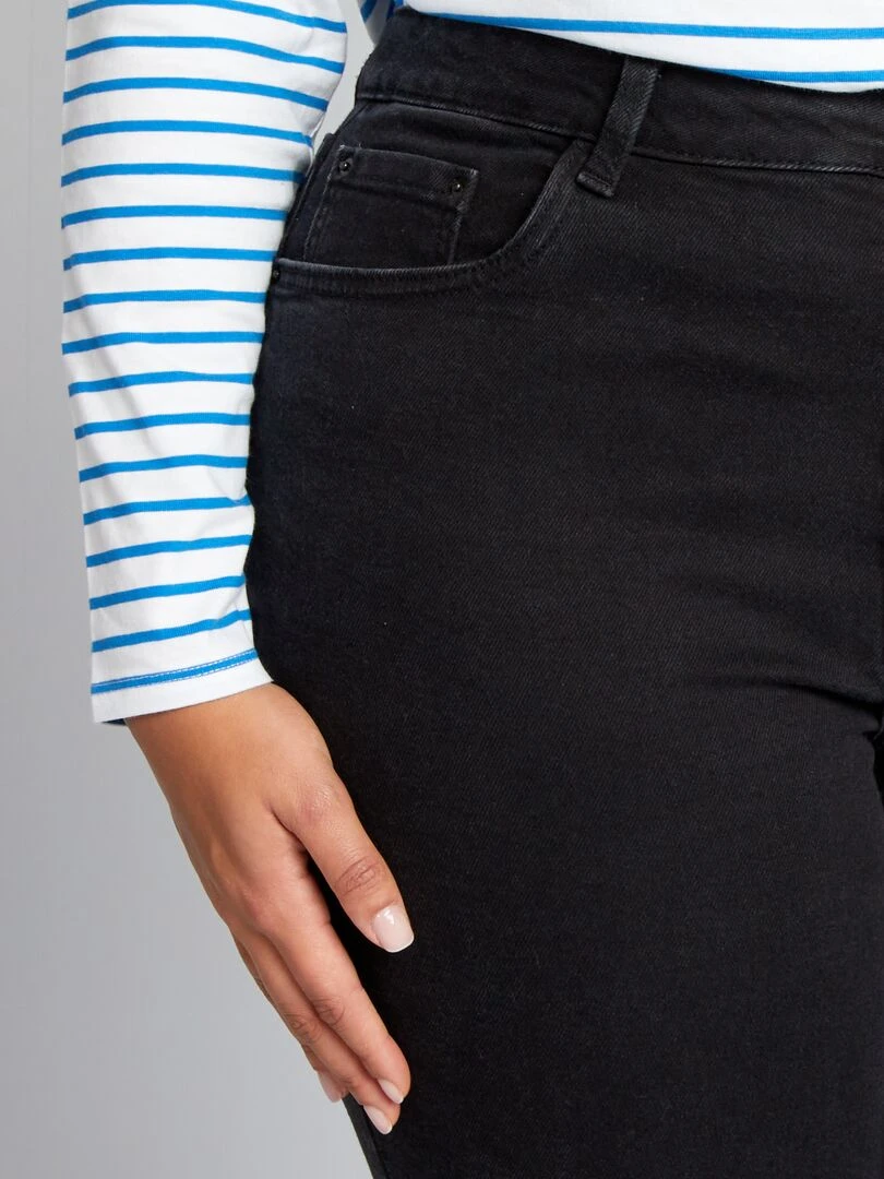 Jean droit avec abrasions   L30   Noir