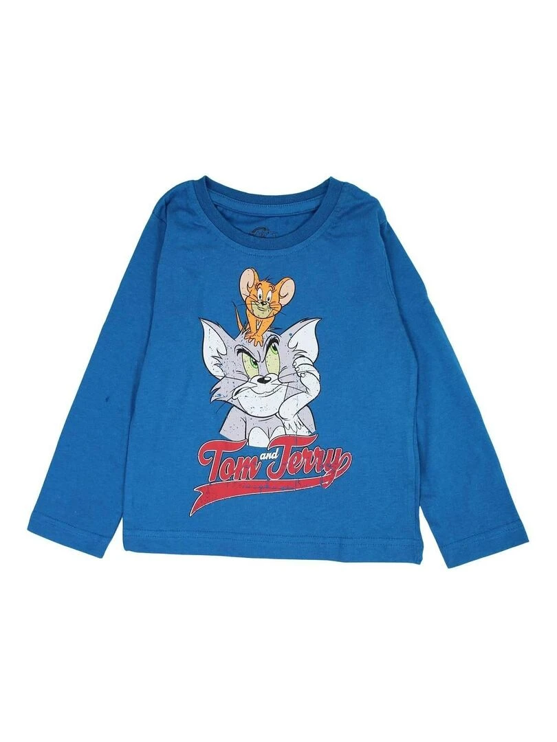 Tom et Jerry Pyjama garçon imprimé Tom et Jerry en coton Bleu marine