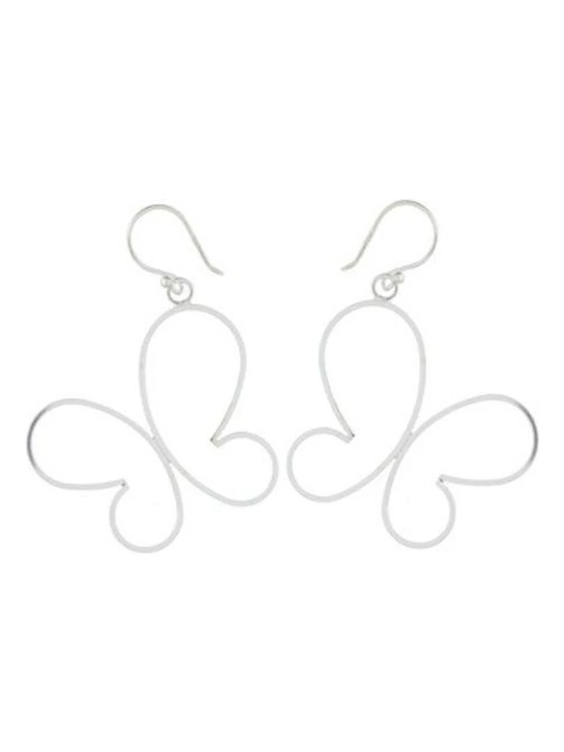 Boucles d'oreilles argent forme papillon Bijoucolor Argent