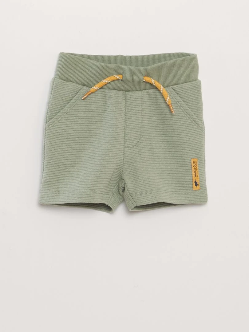 Ensemble t shirt + short fantaisie   2 pièces   Vert