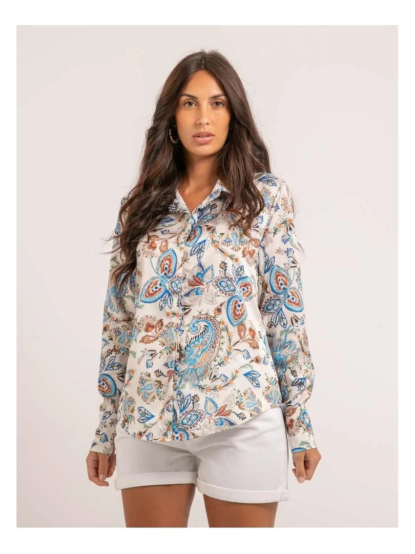 Chemise motifs OLIANE   Bleu