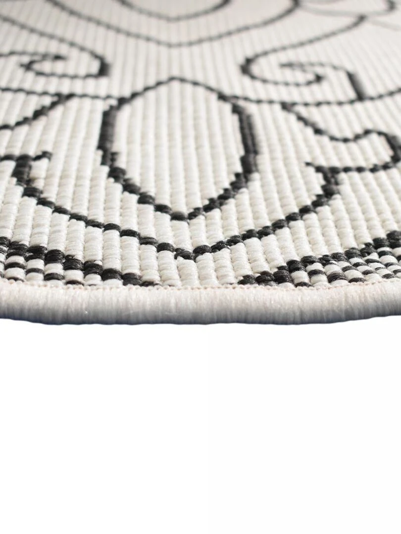 Tapis exterieur ROSACE REVERSIBLE ROND en polypropylène OEKO TEX®   Gris