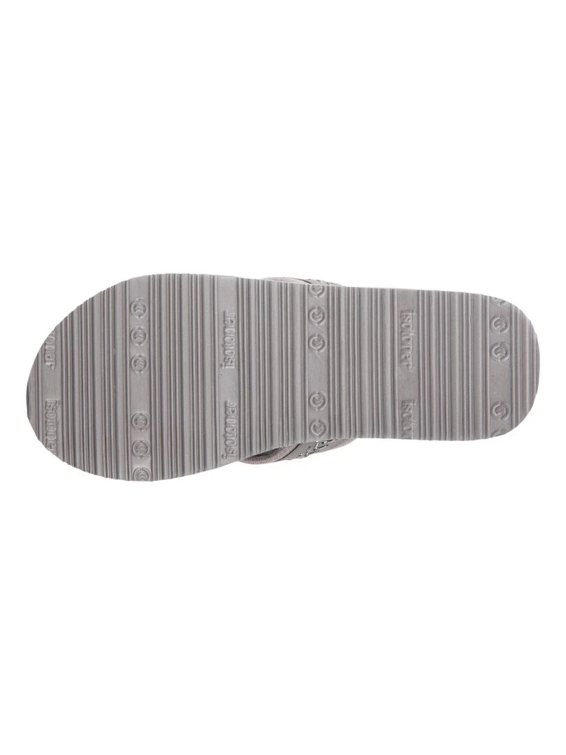 Tongs Femme unie yoga confort Grise   Gris Gris