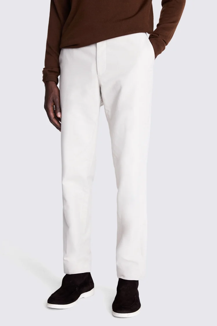 Tailored Fit Winter White Moleskin Trousers Buy Online at Moss