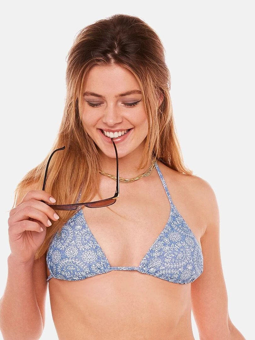 Haut de maillot triangle PROVENCE   Brigitte Bardot Bain   Bleu