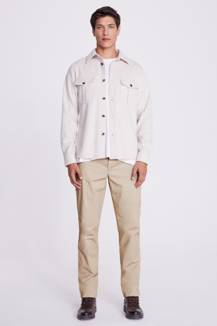 Tailored Fit Stone Stretch Chinos Buy Online at Moss
