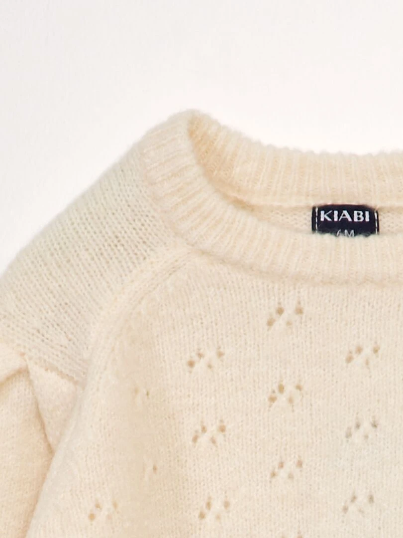 Pull en maille fantaisie Crème