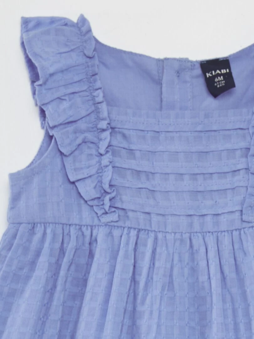 Robe sans manches avec volants   Bleu