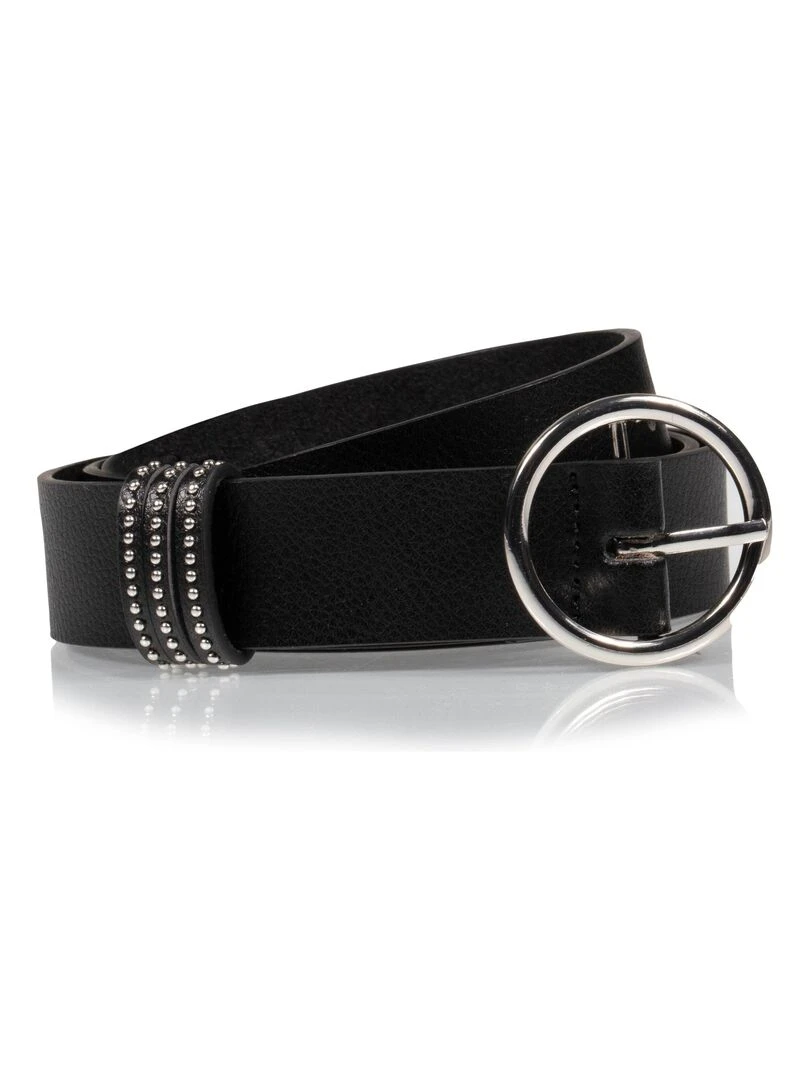 Ceinture Femme ronde grainée Noir Noir